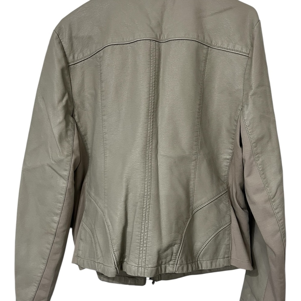 Beige Leather Jacket - Picture 2 of 3